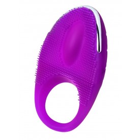 Фиолетовое перезаряжаемое виброкольцо с ресничками JOS RICO