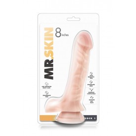 Телесный фаллоимитатор с мошонкой Dr. Skin 9 Inches Cock 1 - 22,86 см.